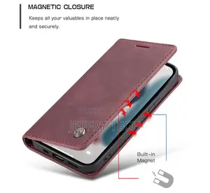 iPhone 13 Pro Max Retro Flip Leather Wallet Case Red