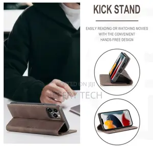 iPhone 13 Pro Max Retro Flip Leather Wallet Case Coffee