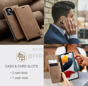 iPhone 13 Pro Max Retro Flip Leather Wallet Case Brown
