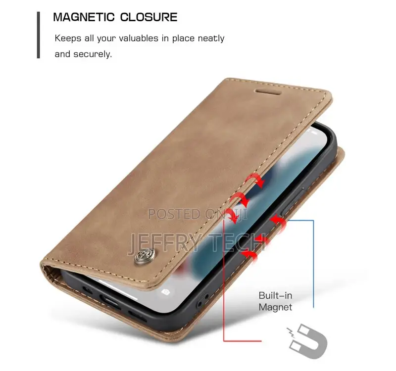 iPhone 13 Pro Max Retro Flip Leather Wallet Case Brown