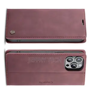 iPhone 13 Pro Retro Flip Leather Wallet Case Red
