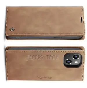 iPhone 13 Retro Flip Leather Wallet Case Brown
