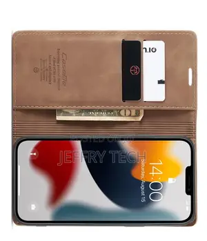 iPhone 13 Retro Flip Leather Wallet Case Brown