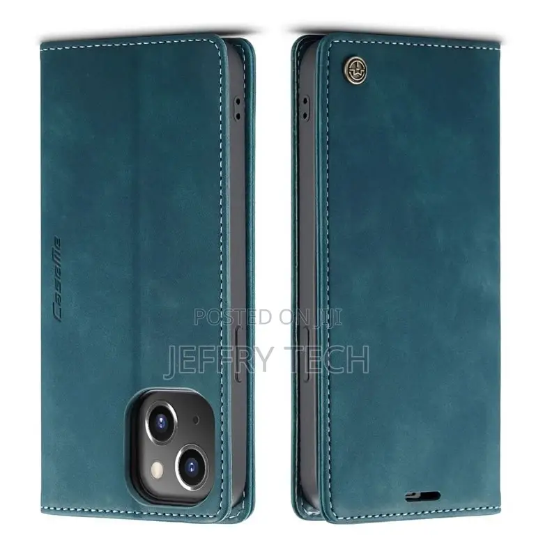 iPhone 13 Retro Flip Leather Wallet Case Blue