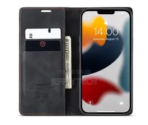 iPhone 13 Retro Flip Leather Wallet Case Black