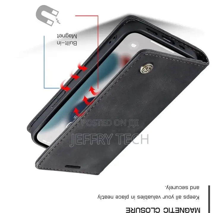 iPhone 13 Retro Flip Leather Wallet Case Black