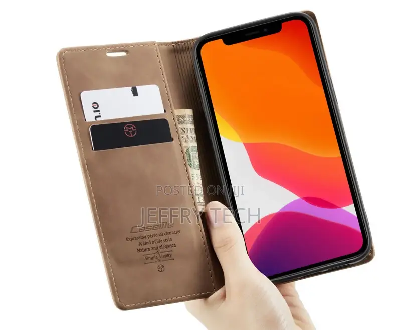 iPhone 12 Pro Max Retro Flip Leather Wallet Case Brown