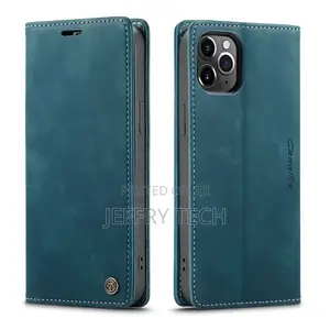 iPhone 12 Pro Max Retro Flip Leather Wallet Case Blue