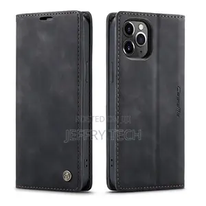 iPhone 12 Pro Max Retro Flip Leather Wallet Case Black