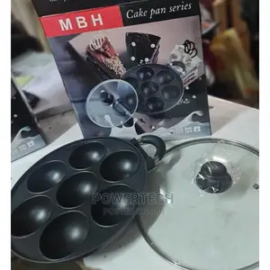 Non - Stick Vitumbua Pan 7 Holes With Lid