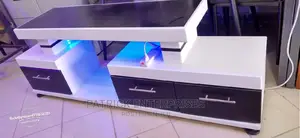 Morden Wooden TV Stand With LED Lights