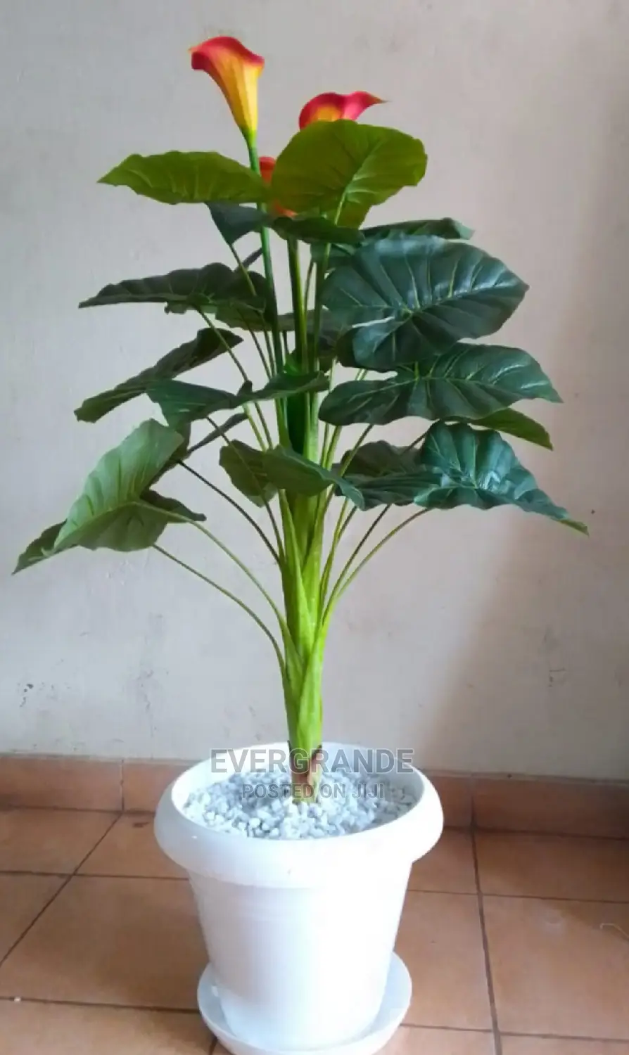 Artificial Flowers With Vase+Topping(Green Plant)