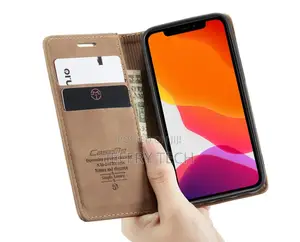 iPhone 12 Retro Flip Leather Wallet Case Brown