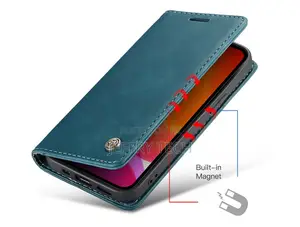 iPhone 12 Retro Flip Leather Wallet Case Blue