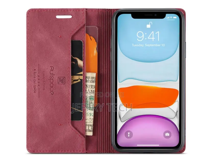 iPhone 11 Pro Max RFID Blocking Retro Flip Leather Wallet C