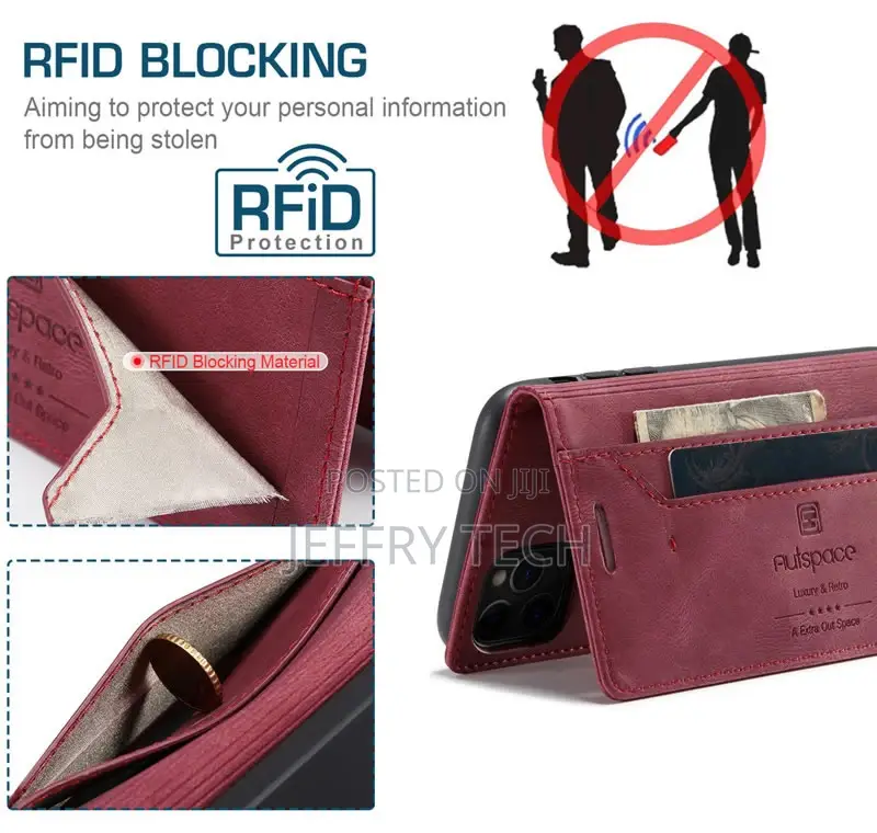 iPhone 11 Pro Max RFID Blocking Retro Flip Leather Wallet C