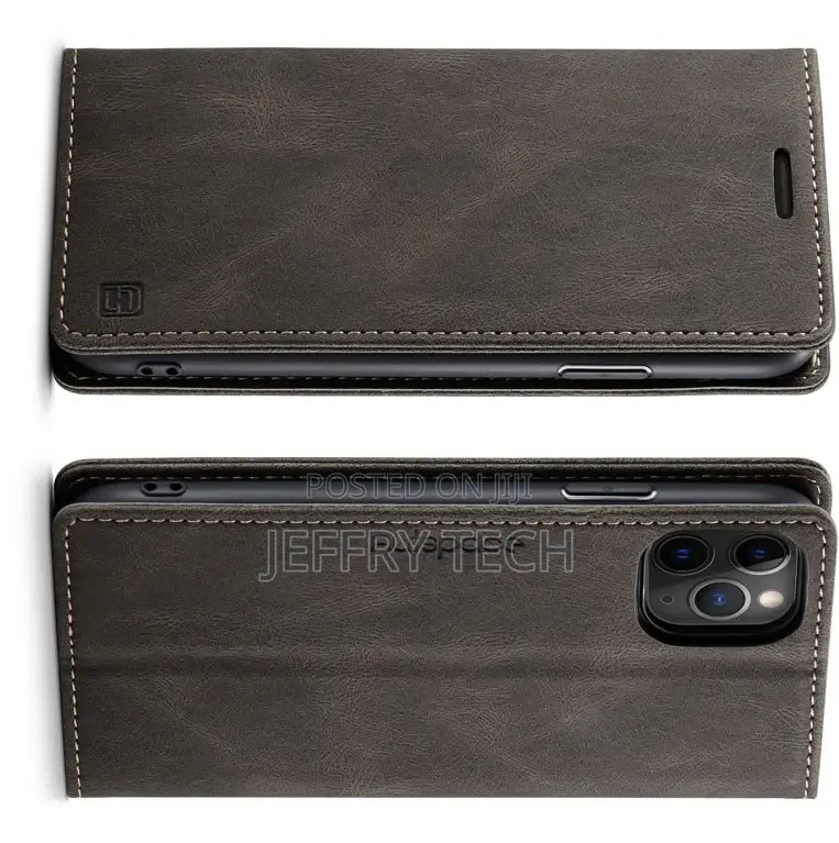 iPhone 11 Pro Max RFID Blocking Retro Flip Leather Coffee
