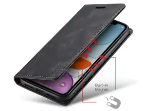 iPhone 11 Pro Max RFID Flip Leather Wallet Black