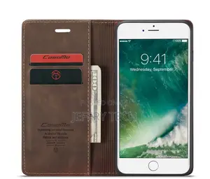 iPhone 8 Plus Retro Matte Soft Flip Leather Wallet Coffee