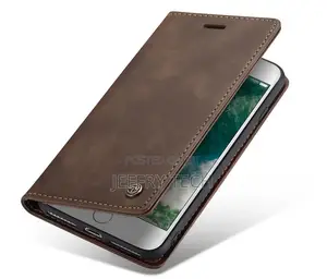 iPhone 8 Plus Retro Matte Soft Flip Leather Wallet Coffee