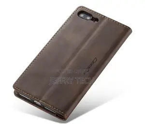iPhone 8 Plus Retro Matte Soft Flip Leather Wallet Coffee