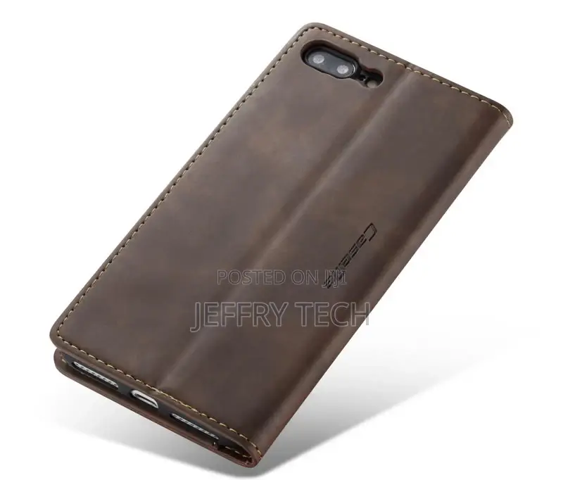 iPhone 8 Plus Retro Matte Soft Flip Leather Wallet Coffee
