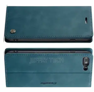 iPhone 8 Plus Anti-Fall Retro Leather Wallet Case Blue