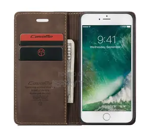 iPhone 8 Retro Matte Soft Flip Leather Wallet Case Coffee