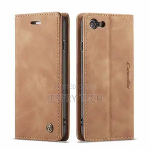 iPhone 8 Retro Matte Soft Flip Leather Wallet Case Brown