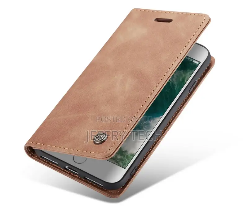 iPhone SE 2020 Texture Soft PU Leather Wallet Case Brown