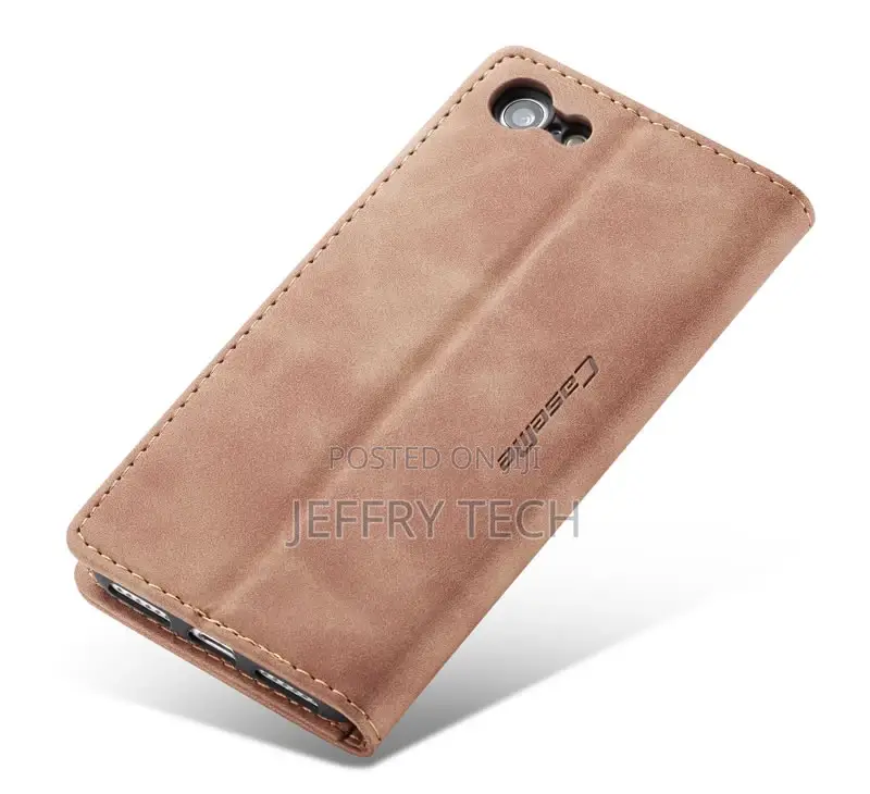 iPhone SE 2020 Texture Soft PU Leather Wallet Case Brown