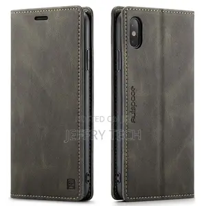 E iPhone XS Max RFID Blocking Retro Flip Leather Wallet Case