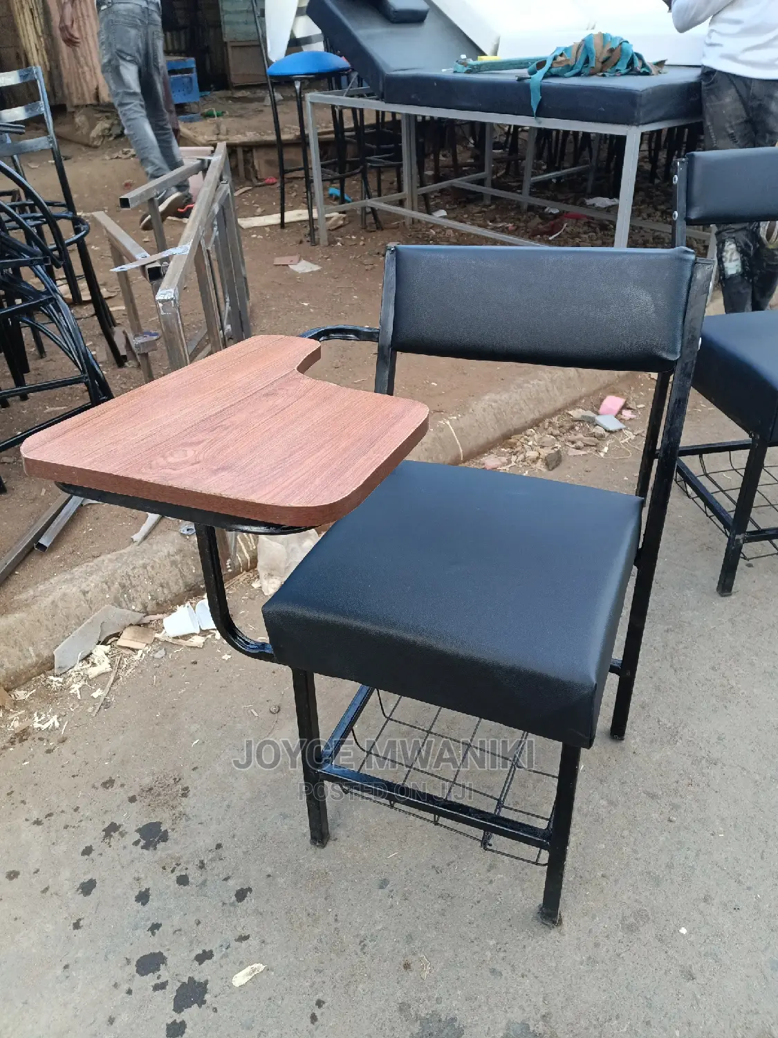 College Chair With Black Leather.