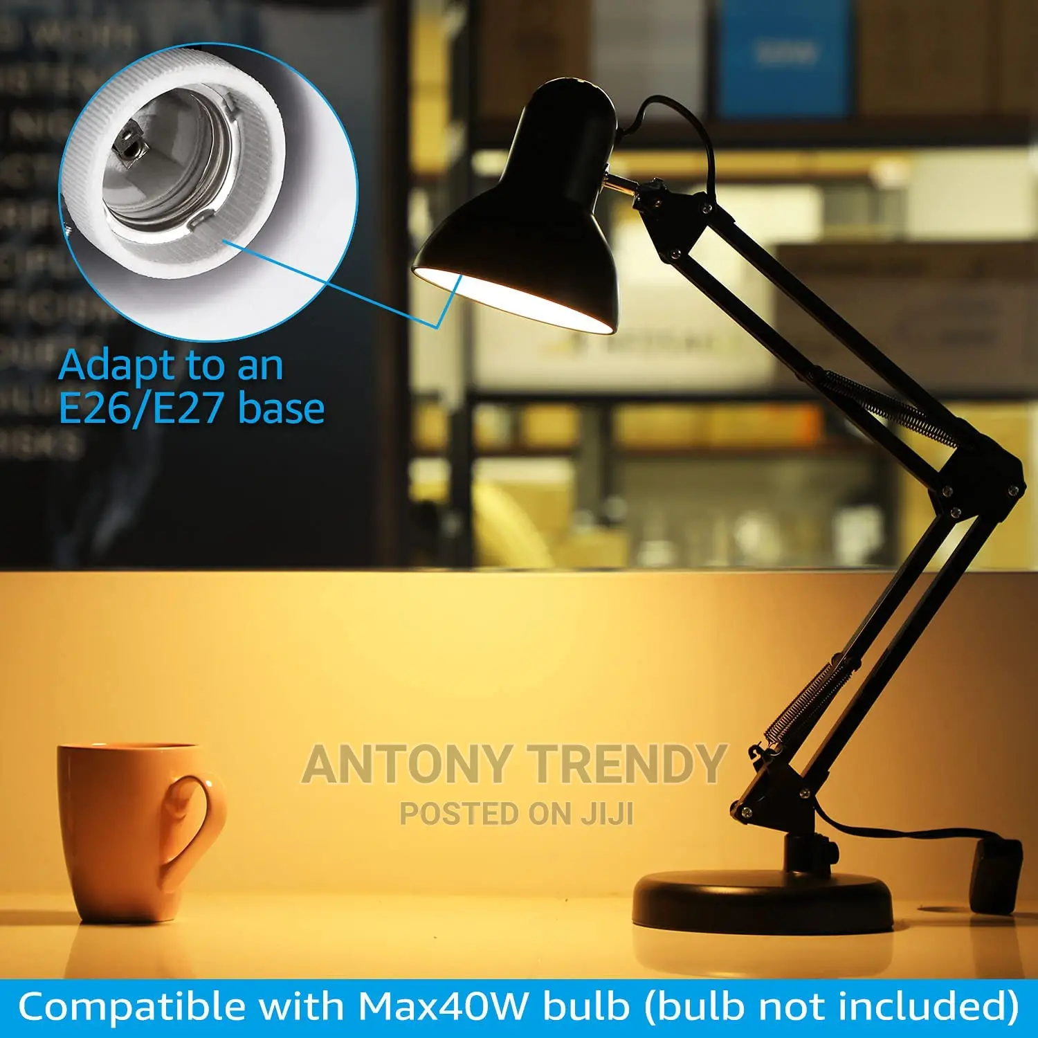 Adjustable Swing Arm Desk Lamp, Table Lamp
