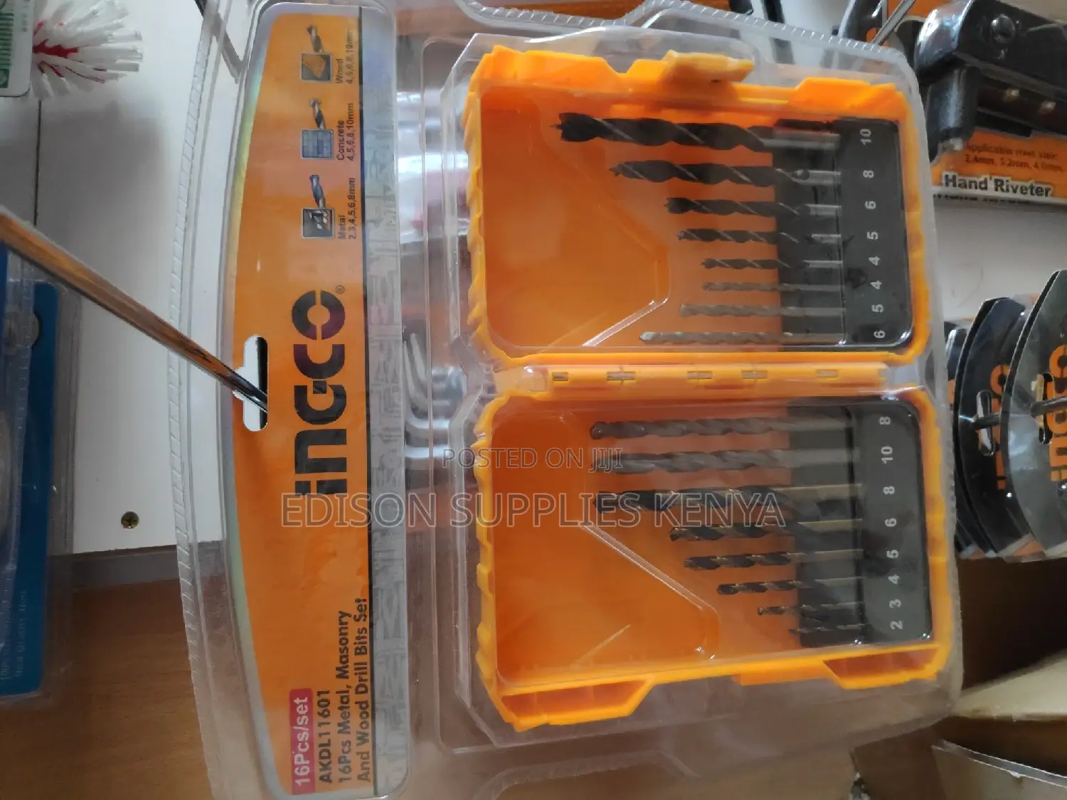 Ingco Drill Bits 16pc Metal,Masonry,Wood Drill Bits Akdl1160
