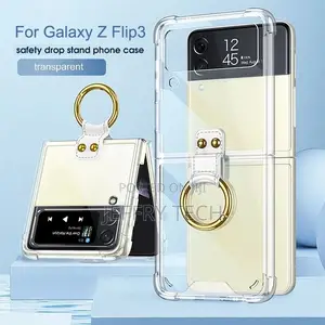 Ring Holder Phone Case for Samsung Galaxy Z Flip 3 Back Cove