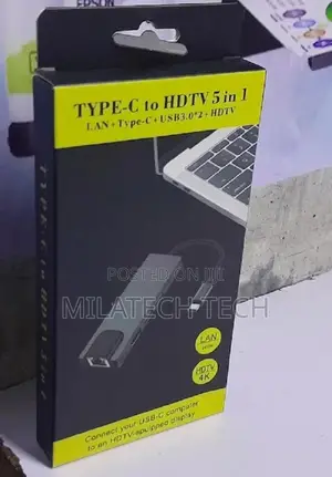 Usb C Hub, 5 in 1 Multiport Adapter, Hdmi, Usb 3.0 Ports, Rj