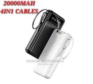 Full Capacity 20000mah Powerbank 4in1 Ios USB C Micro Cable