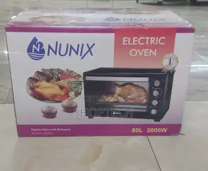 *Nunix Electric Rotisserie Oven, 60L – Black