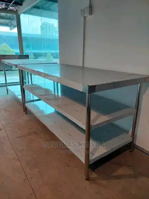 Stainless Steel Working Table"( Full Length With Shelves)".