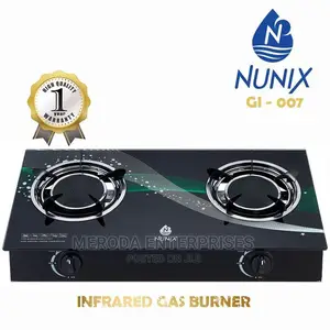 Nunix 2 Burner - Glass Top and Infrared Gas Stove Double Bur