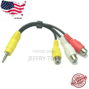 3.5mm a/v Jack to 3-Rca Audio Video Connector Cable Aux Adap