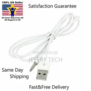 3.5mm AUX Audio to USB 2.0 Male Charge Cable Adapter Cord Fo