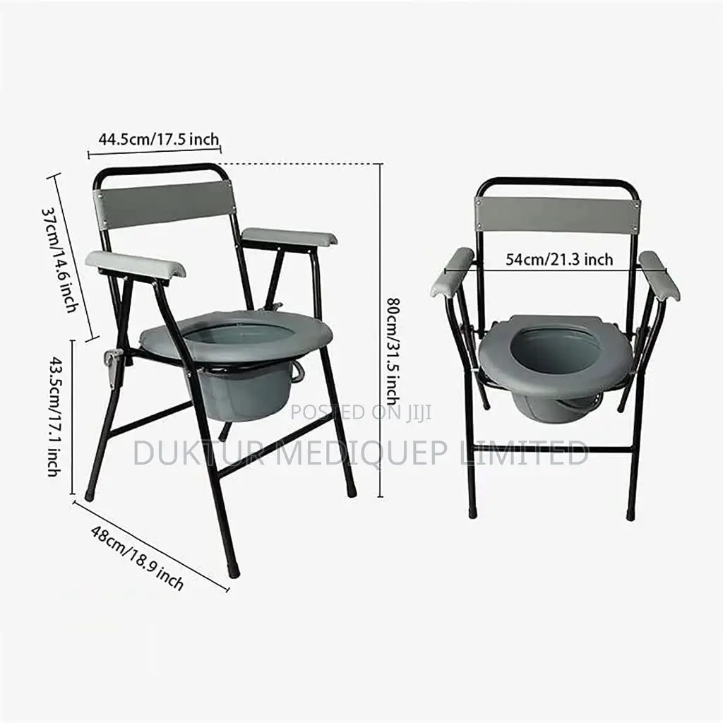 Foldable Commode/Shower Chair With Backrest