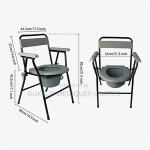 Foldable Commode/Shower Chair With Backrest