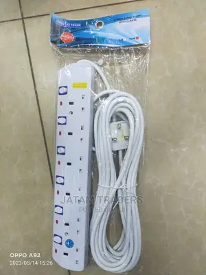 6ways High Quality Power Extension Cable With Surge