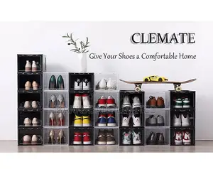 Shoe Box Organizer Foldable Display Storage Plastic Adjust