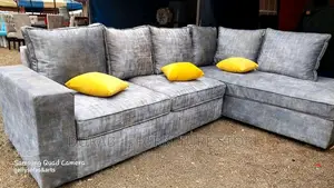 6 Seater L Seat Sofa Grey