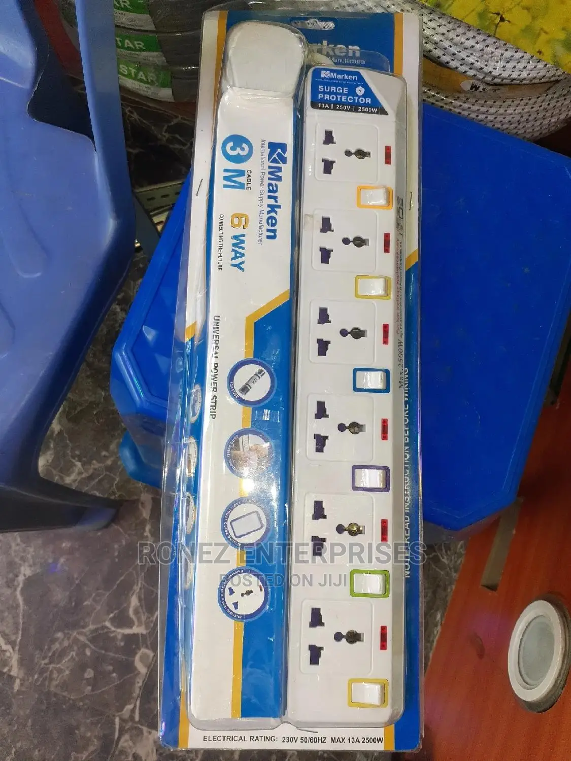 Extension 6 Way With Surge Protector