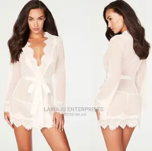 White Lace Cozy Comfy Wrap Nightwear Lingerie